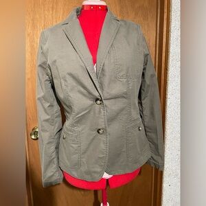 Talbots cotton blazer 14 army green